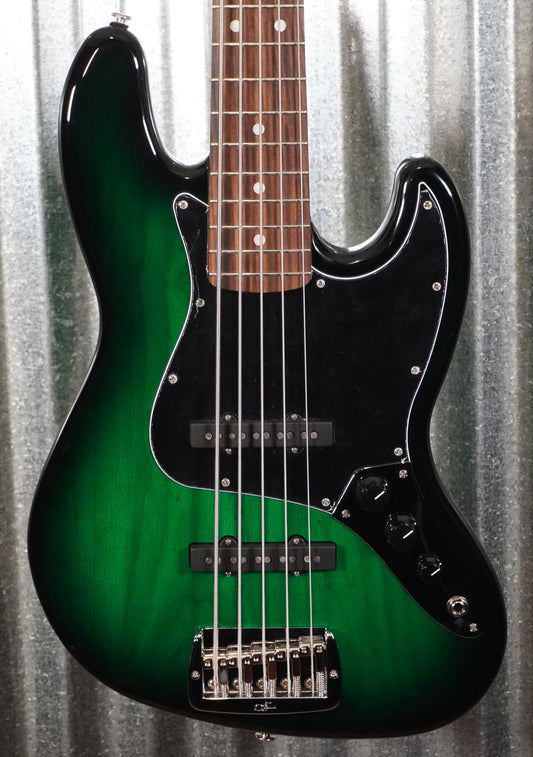 G&L USA JB-5 Greenburst 5 String Jazz Bass Rosewood Satin Neck & Case #7059