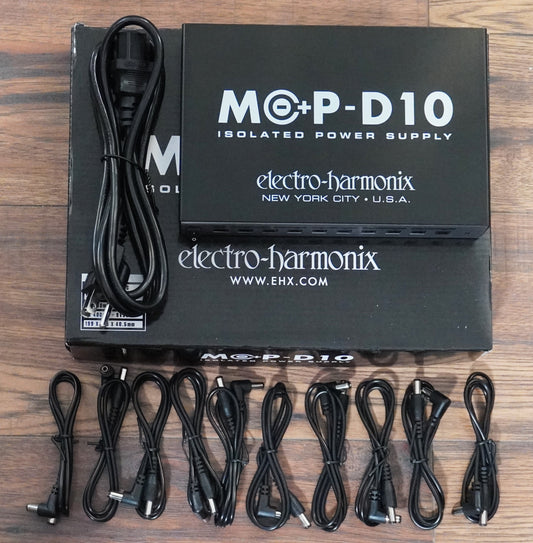 Electro-Harmonix EHX MOP-D10 10 Isolated 9 Volt Output Pedalboard Pedal Power Supply & Cables