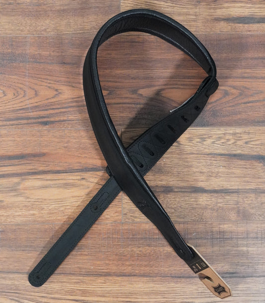 Levy's PM32BH-BLK 3.25” Butter Leather Guitar Bass Strap Black