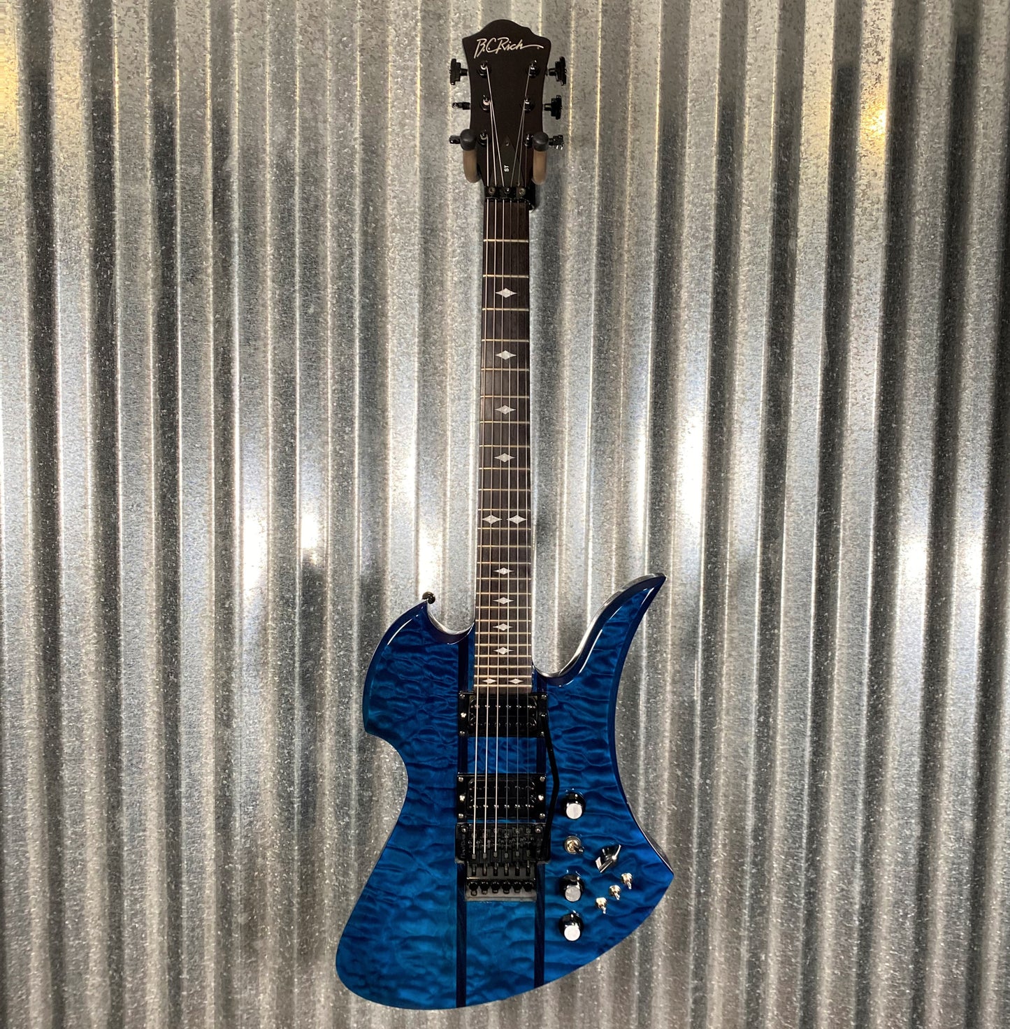 BC Rich Mockingbird ST Korea Trans Blue Quilt Flame Maple Guitar #0041 Used
