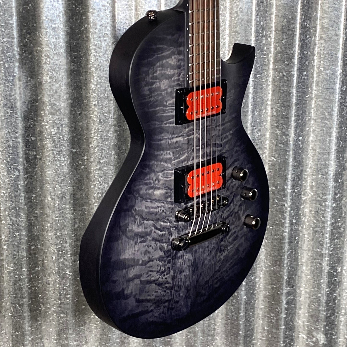 ESP LTD BB-600B Ben Burnley Baritone Quilt Top See Through Black Satin Seymour Duncan Guitar & Case #0973 B Stock