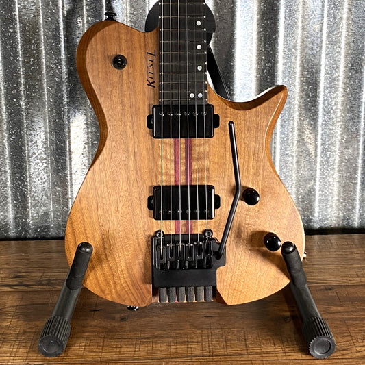 Kiesel Leia Custom Walnut Purple Heart 6 String Headless Guitar & Bag #1544 Used