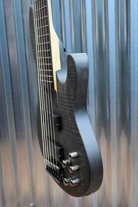 ESP LTD B-206SM 6 String Bass Spalted Maple Top Black Satin & Case #0884