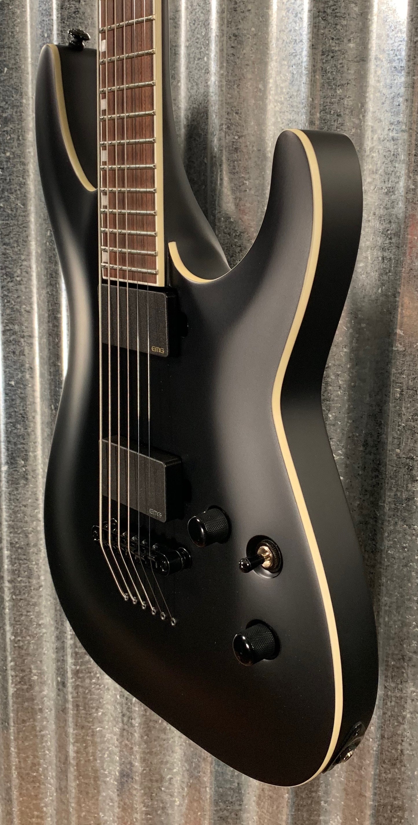 ESP LTD MH-400B Black Baritone Guitar & Bag LMH400BBLKS #0127 Demo
