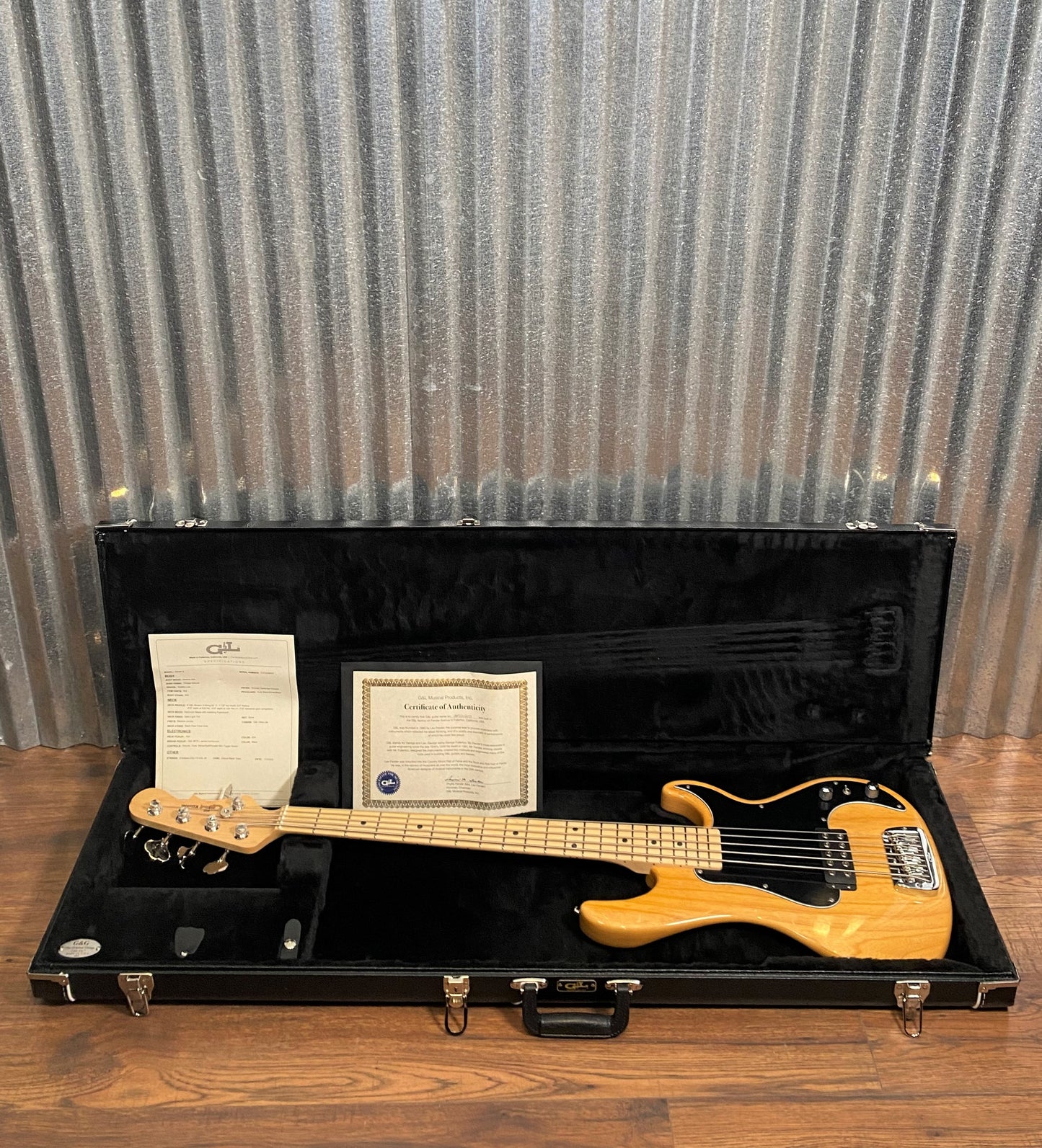 G&L USA Kiloton 5 String Natural Bass & Case #6403