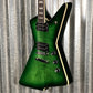 Westcreek Revenge Explorer Flame Transparent Green Burst Guitar #0426 Used