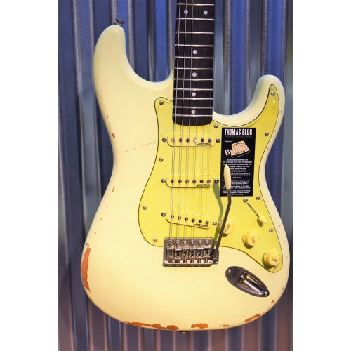 Vintage Guitars Icon V6MRTBG Thomas Blug Signature Vintage White Guitar & Case #6