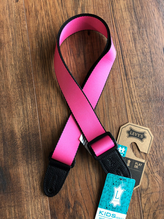 Levy's MPJR-PNK 1.5" Adjustable Printed Kids Guitar & Bass Strap Pink