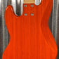 G&L USA JB-5 5 String Jazz Bass Clear Orange & Case JB5 Blem #1110