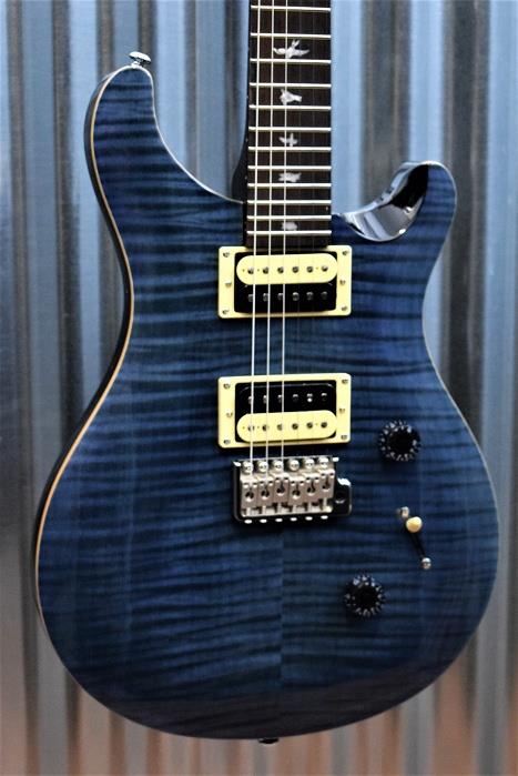 PRS Paul Reed Smith SE Custom 24 Flame Whale Blue Tremolo Guitar & Gig Bag #443