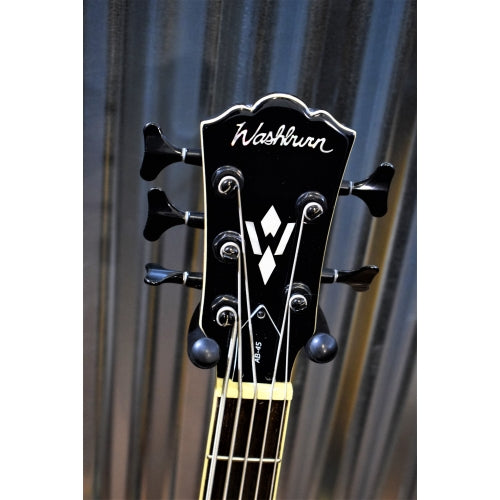 Washburn AB45 Vintage Sunburst 5 String Acoustic Electric Bass & Case AB45-VSB Used