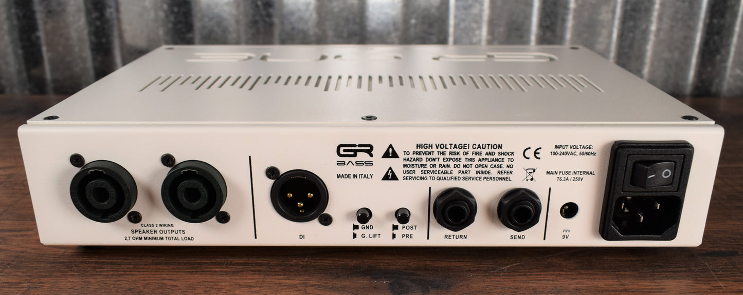 GR Bass One 800 Compact Lightweight 800 Watt Bass Amplifier Head with Tuner White