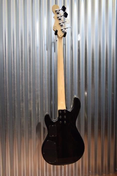 G&L Tribute M-2000 GTS 4 String Carved Flame Top Trans Black Bass #8459