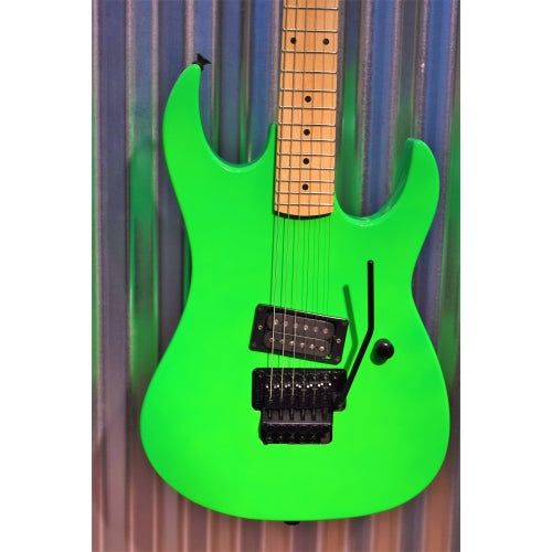 BC Rich Gunslinger Retro Neon Green Single Humbucker Floyd Rose Guitar Used