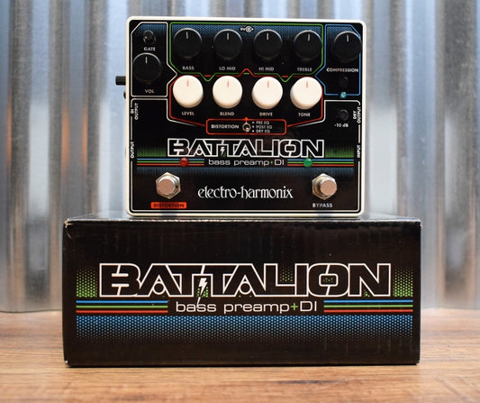 Electro-Harmonix EXH Battalion Bass Preamp EQ Noise Gate DI & Distortion Effect Pedal