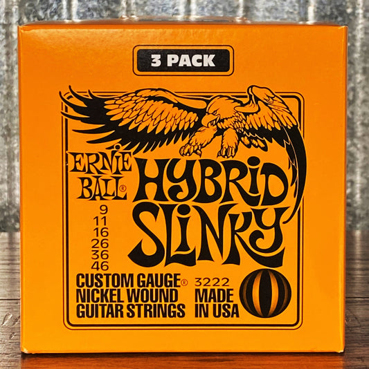 Ernie Ball Hybrid Slinky 9-46 Electric Guitar String Set 3 Pack