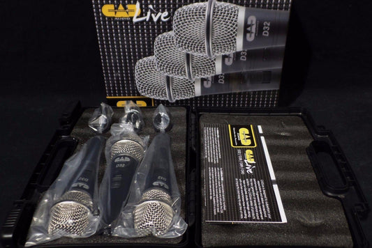 CAD Audio LIVE D32 Super Cardioid Dynamic Vocal Microphone 3 Pack D32x3