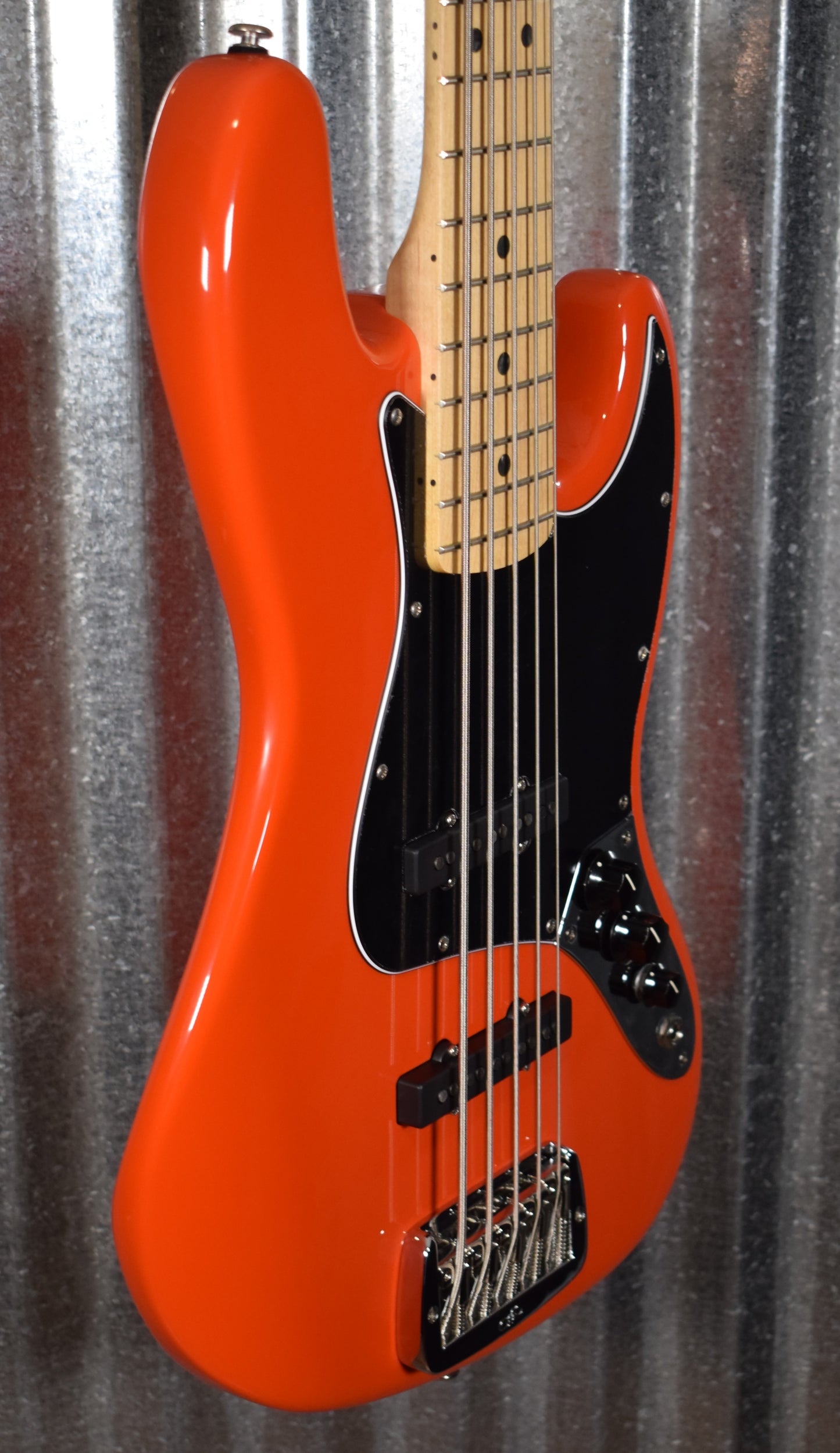 G&L USA JB-5 Hugger Orange 5 String Jazz Bass Maple Satin Neck & Case #6031