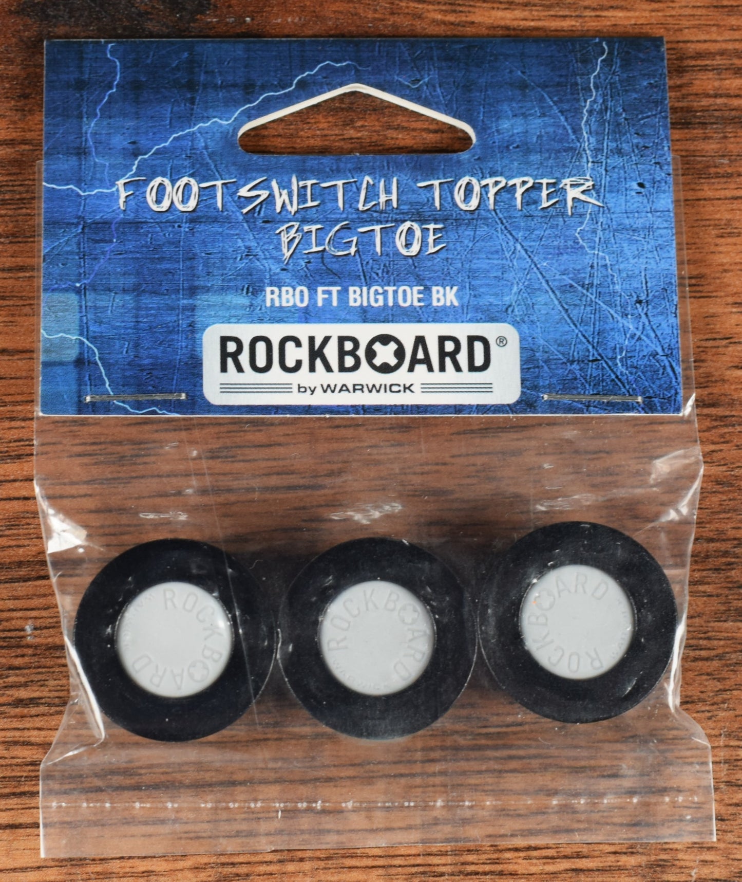 Warwick Rockboard BigToe Guitar Effect Pedal Footswitch Topper Black Set of 3