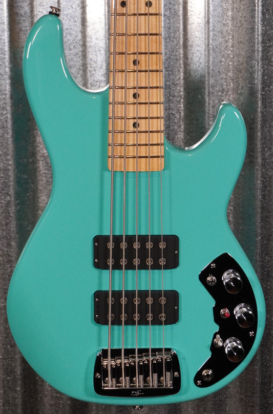 G&L USA CLF L-2500 Turquoise 5 String Bass & Case #9047