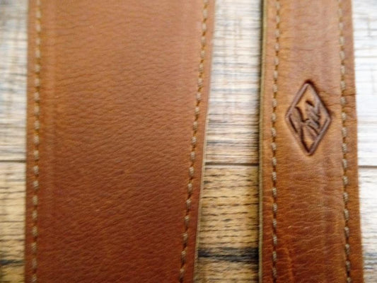 LM Products BB-8 BR Ballglove Leather 2.5" Brown Guitar Strap