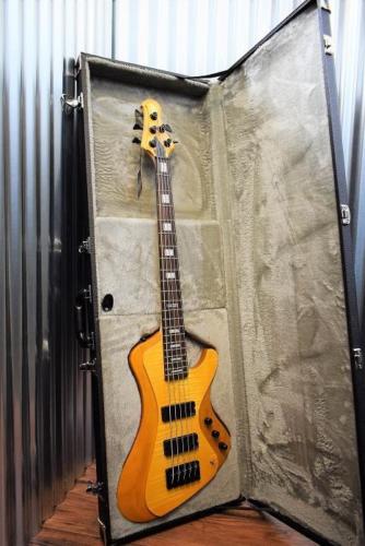 ESP LTD Stream-1005 5 String Flame Top Neck Through Honey Natural Bass & Case #9
