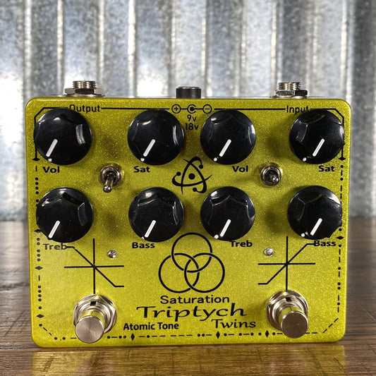 Atomic Tone Saturation Triptych Twin Pedal Standard Overdrive Fuzz Distortion Guitar Effect Pedal Used