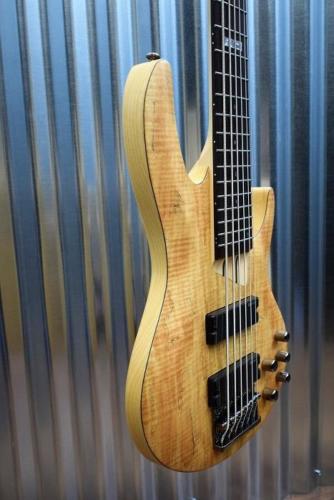 ESP LTD B-206 6 String Bass Spalted Maple Top Natural Satin & Case #0119