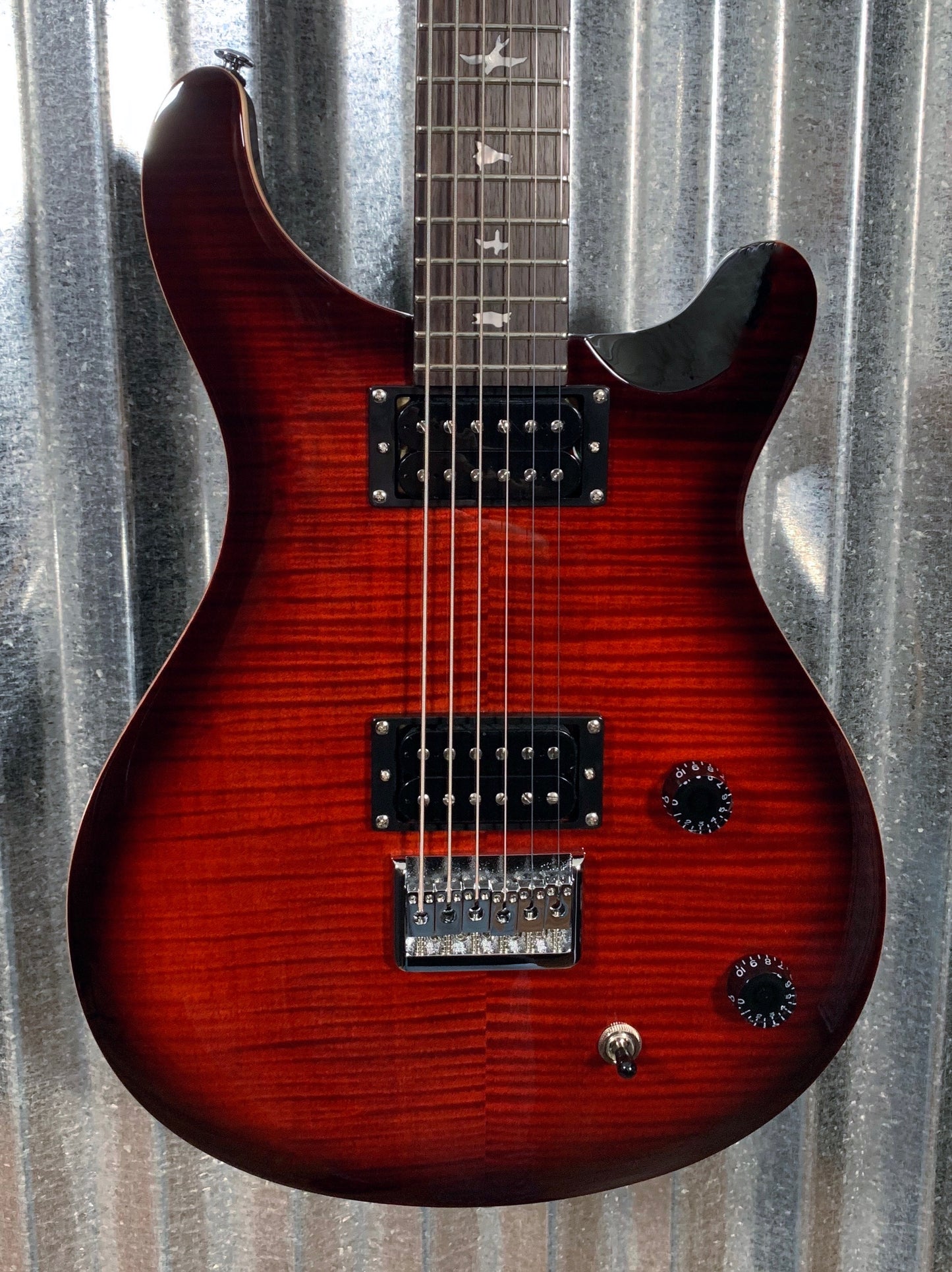 PRS Paul Reed Smith SE 277 Fire Red Burst Baritone Guitar & Bag #8347