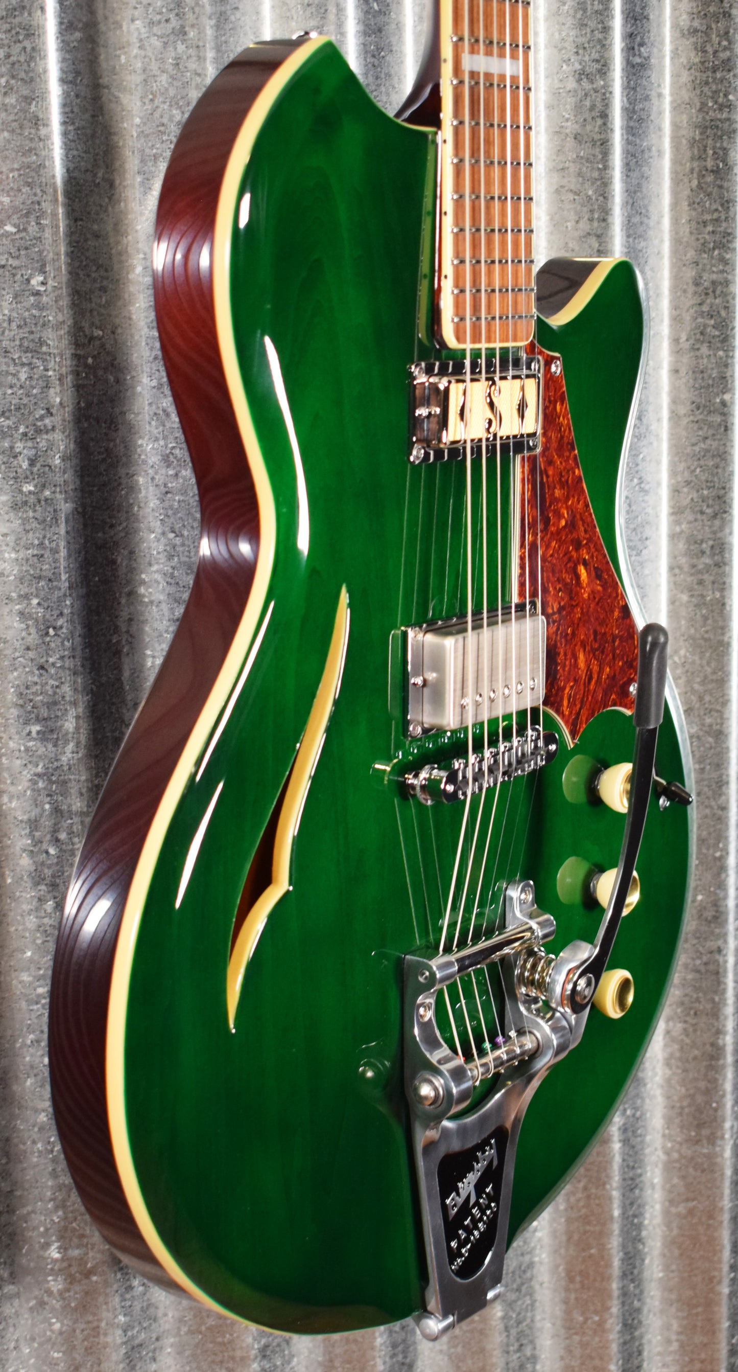 Supro USA 2054BGB7 Conquistador Trans British Green Racing Semi Hollow Guitar & Case Demo #0388