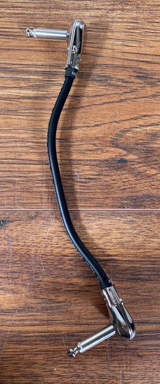 Sinasoid Short Stack Van Damme Black Flat 6" Guitar Bass Effects Pedalboard Patch Cable 4 Pack