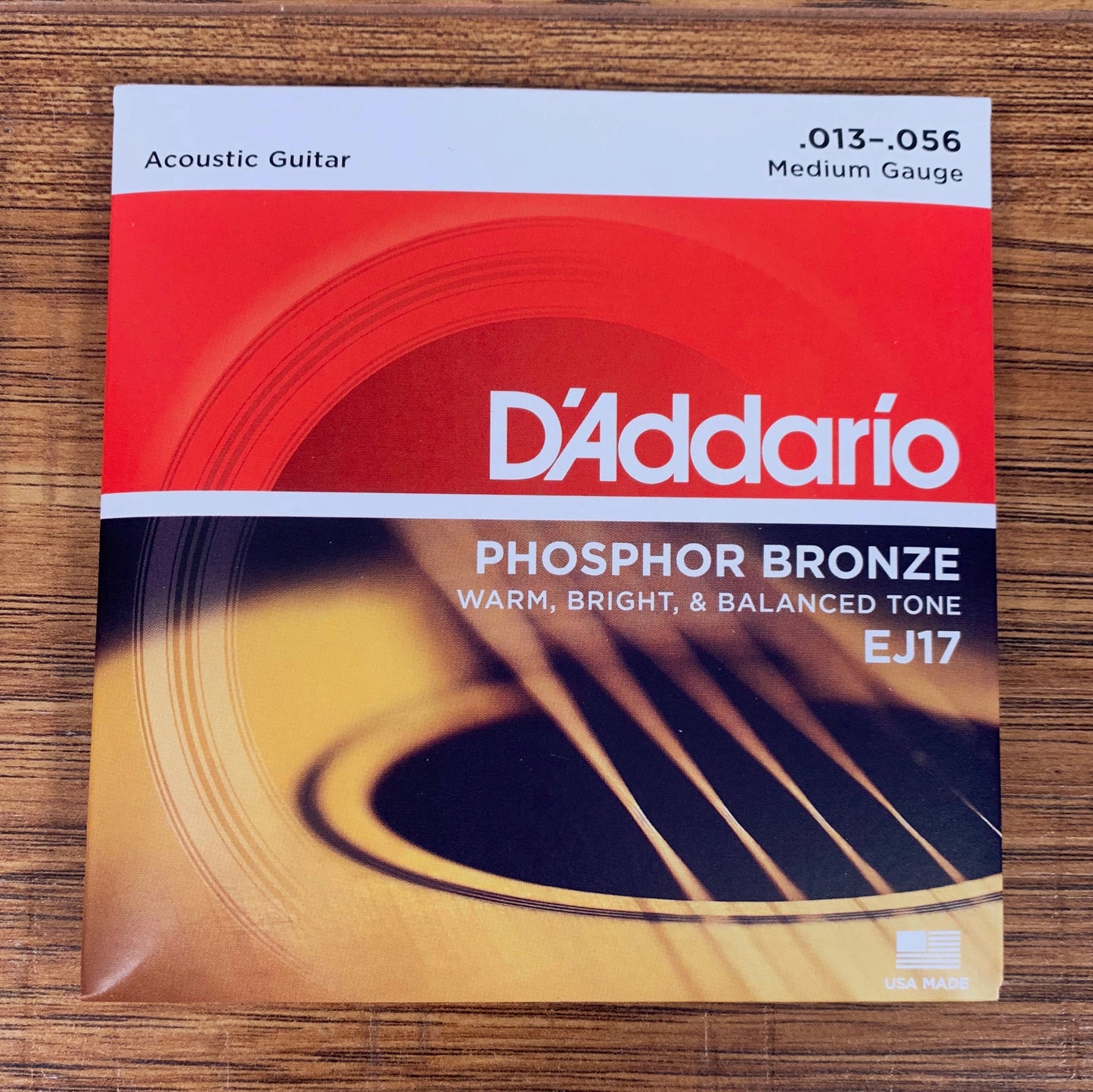 D'Addario EJ17 Phosphor Bronze Medium Acoustic Guitar Strings 13-56 3 Pack
