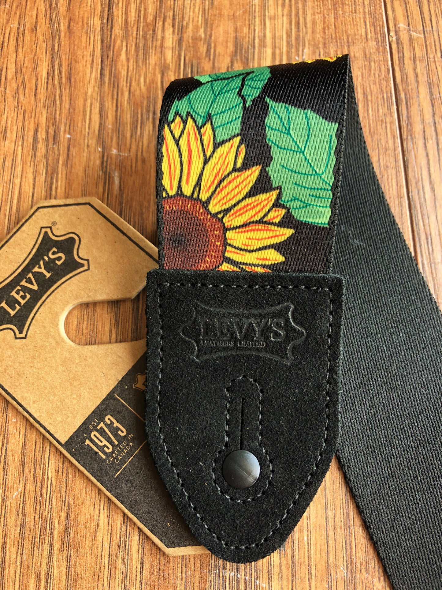 Levy's MP2-009 2" Adjustable Print Poly Guitar & Bass Strap Sunflower Yellow