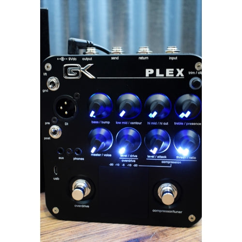 Gallien-Krueger PLEX Bass Preamp EQ Overdrive & Tuner Effect Pedal Demo