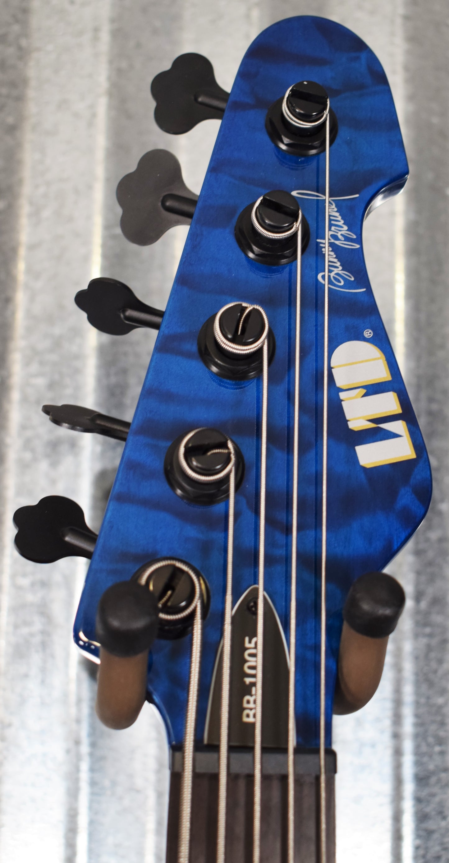 ESP LTD BB-1005 Bunny Brunel 5 String Bass Quilt Maple Black Aqua & Case LBB1005QMBLKAQ #0379