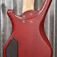 Warwick Rockbass Corvette $$ Double Buck Burgundy 5 String Bass & Bag #0218