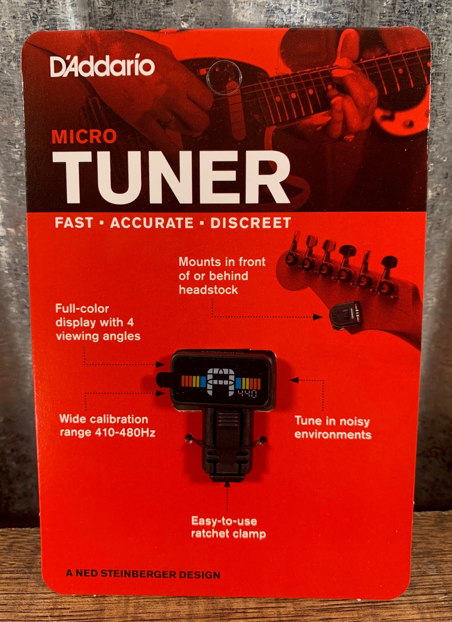 D'Addario Planet Waves PW-CT-12 Chromatic Micro Headstock Clip On Guitar & Bass Tuner