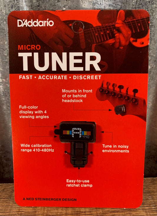 D'Addario Planet Waves PW-CT-12 Chromatic Micro Headstock Clip On Guitar & Bass Tuner