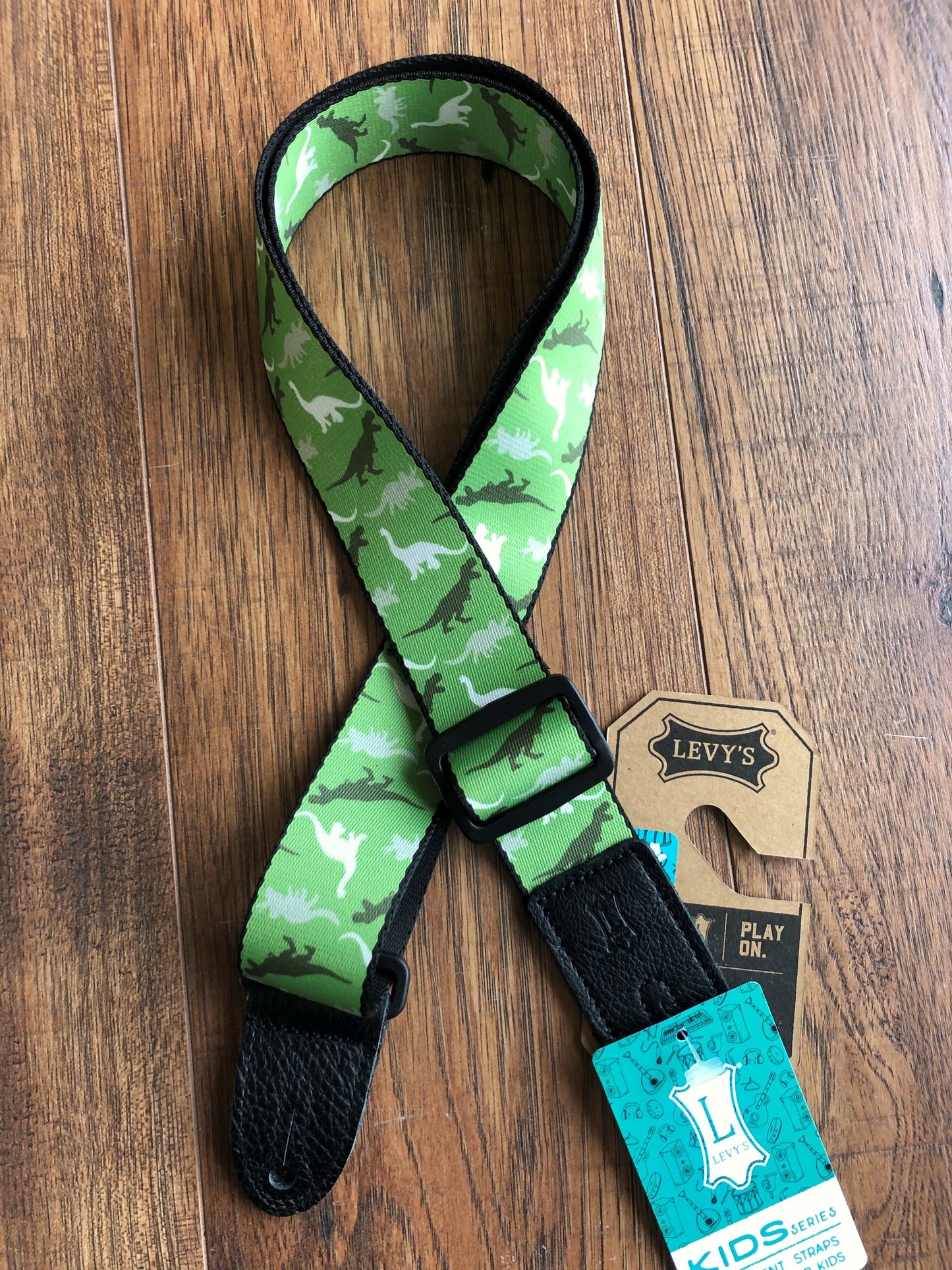 Levy's MPJR-003 1.5" Adjustable Printed Kids Guitar & Bass Strap Dinosaur Camo