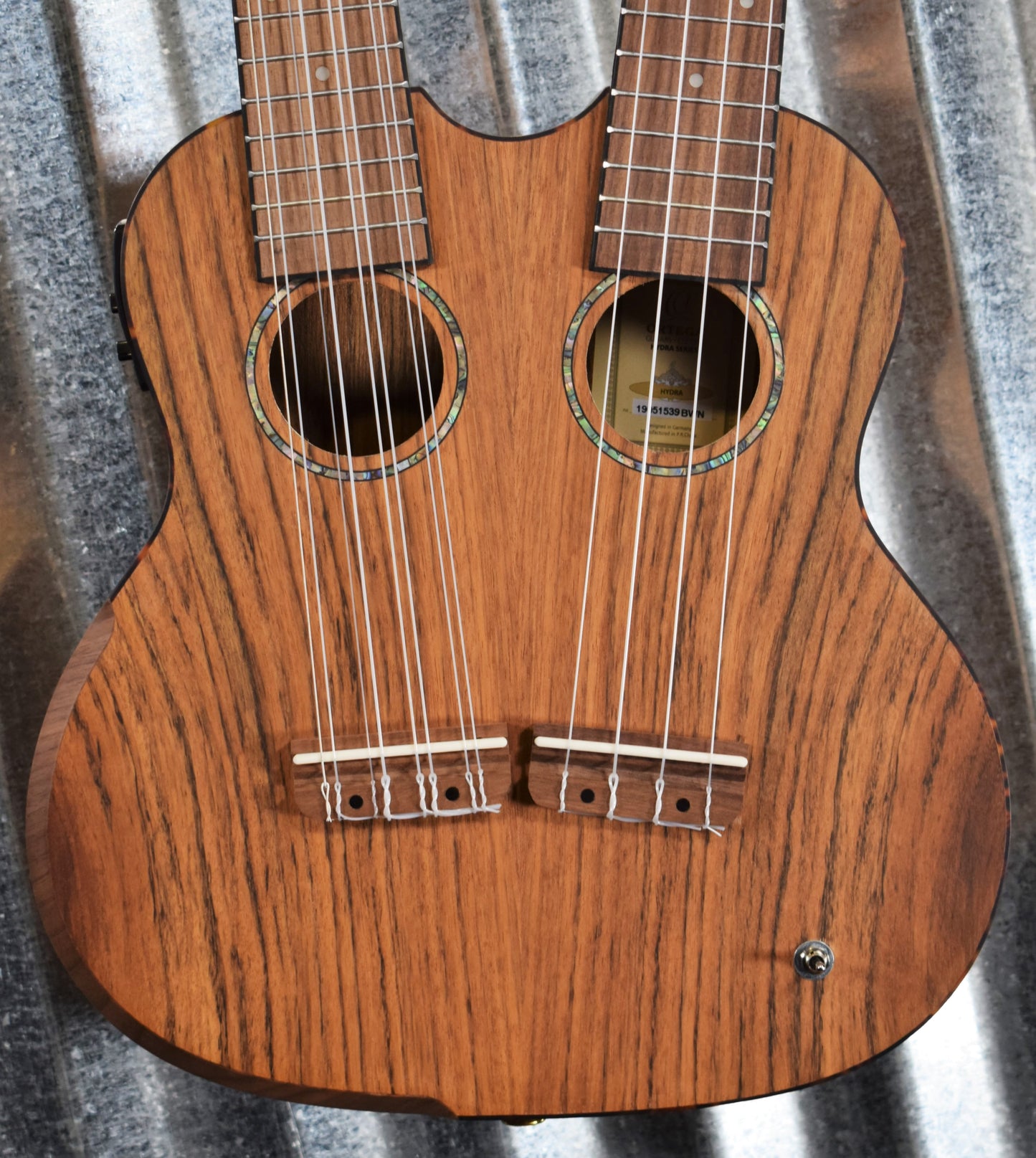 Ortega Guitars Hydra Double Neck 4 & 8 String Acoustic Electric Ukulele