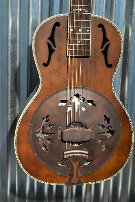 Washburn R360K Distressed Bronze Parlor Resonator Acoustic Guitar & Case #132