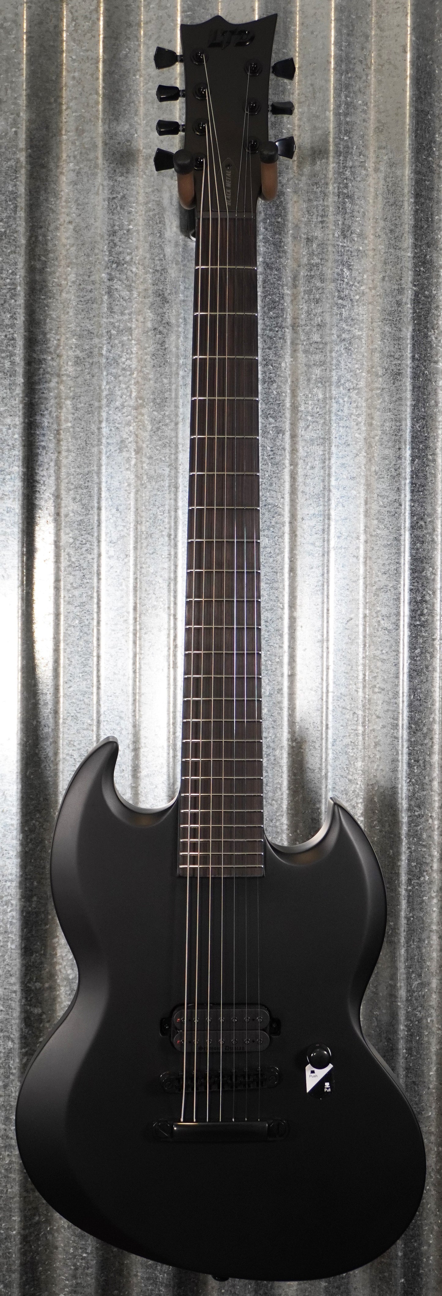 ESP LTD Viper 7 Baritone Black Metal Guitar LVIPER7BBKMBLKS Demo #2655