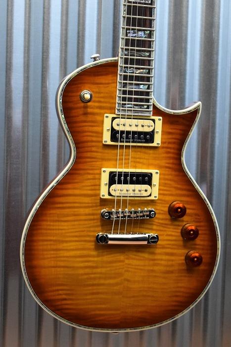 ESP LTD EC-1000 Flame Maple Top Amber Sunburst Seymour Duncan Guitar & Case #546