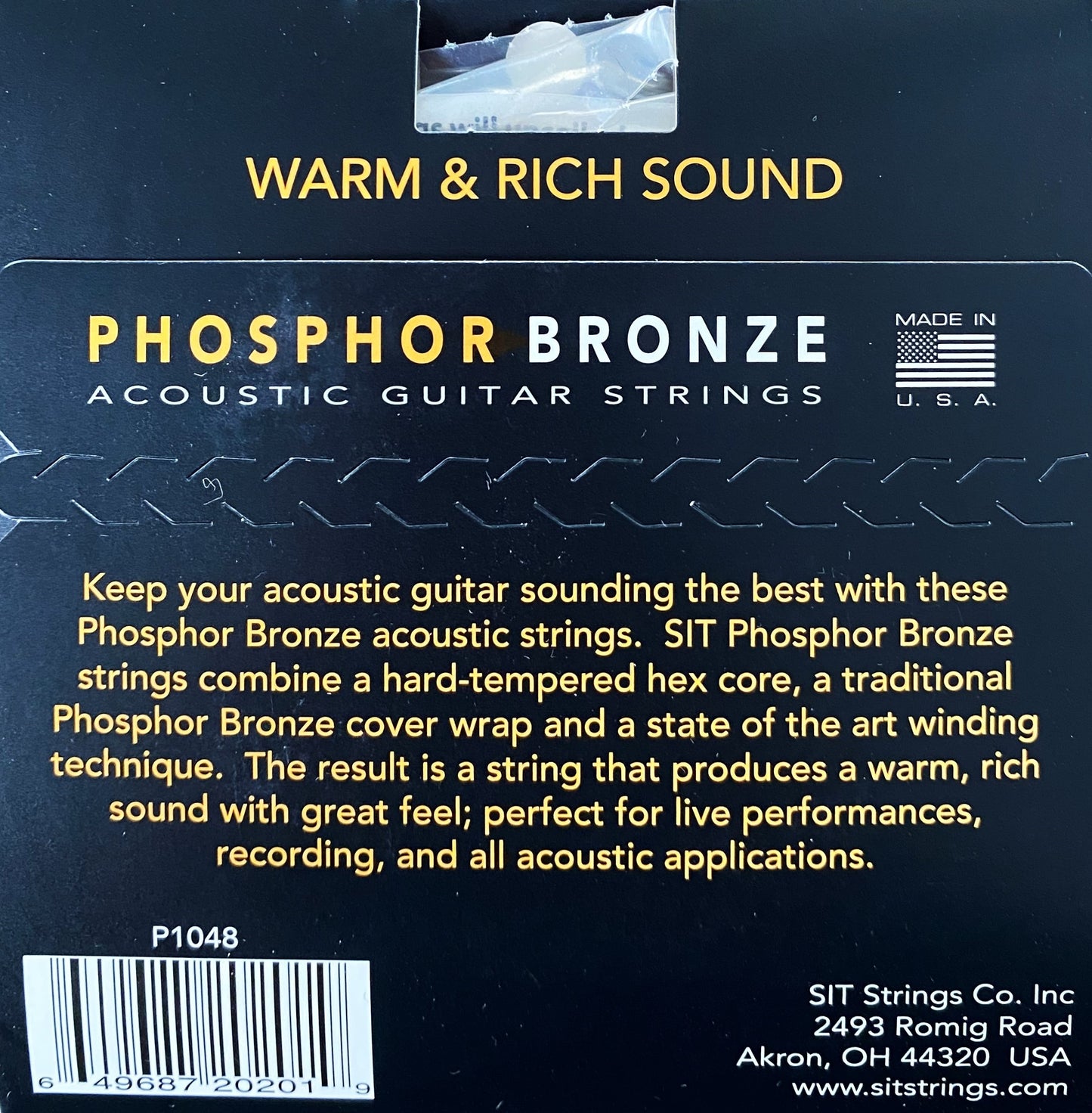 SIT Strings P1048 Phosphor Bronze Extra Light Acoustic Guitar Strings 3 Pack