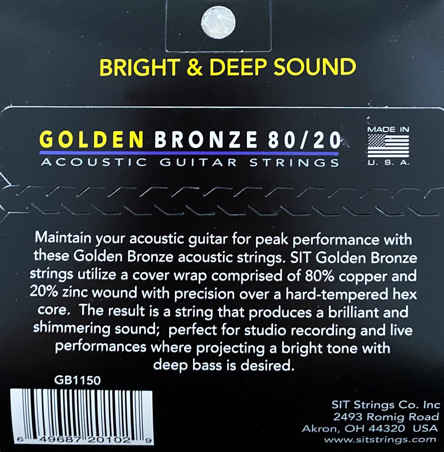 SIT Strings GB1150 Golden Bronze 80/20 Pro Light Acoustic Guitar Strings 3 Pack