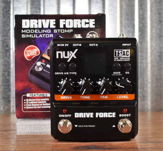 NUX Drive Force Modeling Distortion Overdrive Guitar Effect Pedal