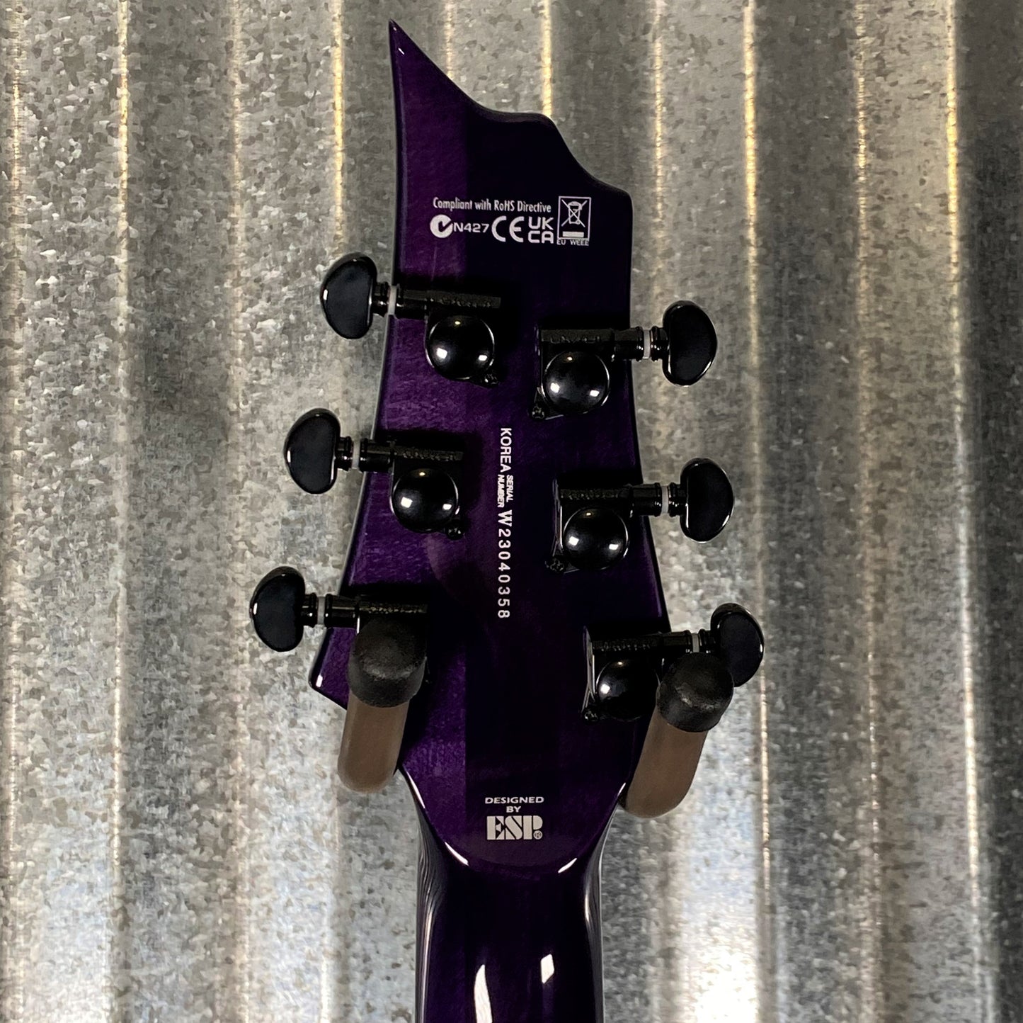 ESP LTD H-1000 Evertune See Through Purple Fishman Guitar #0358 Used
