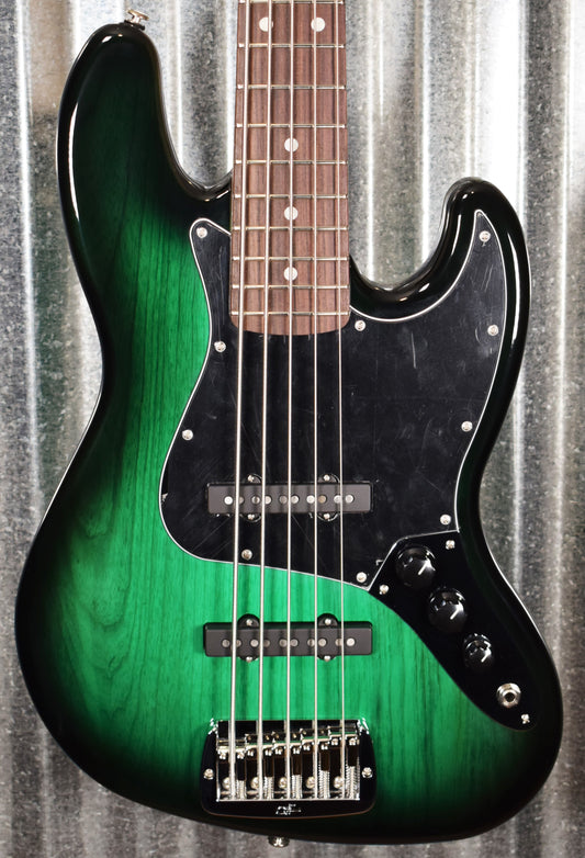 G&L USA JB-5 5 String Jazz Bass Greenburst & Case JB5 #0186