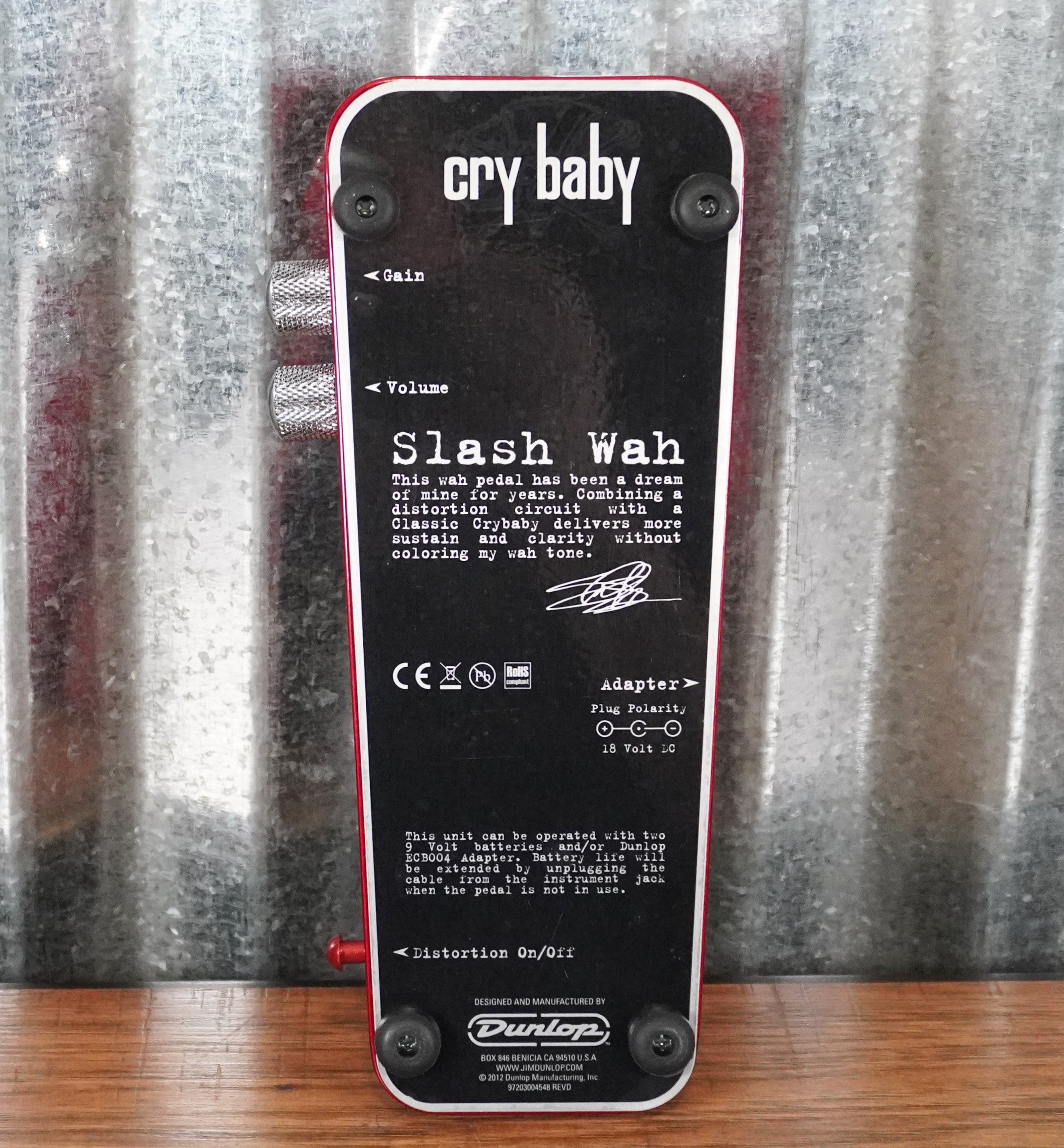 Dunlop SW95 Slash Cry Baby Wah Guitar Effect Pedal B Stock