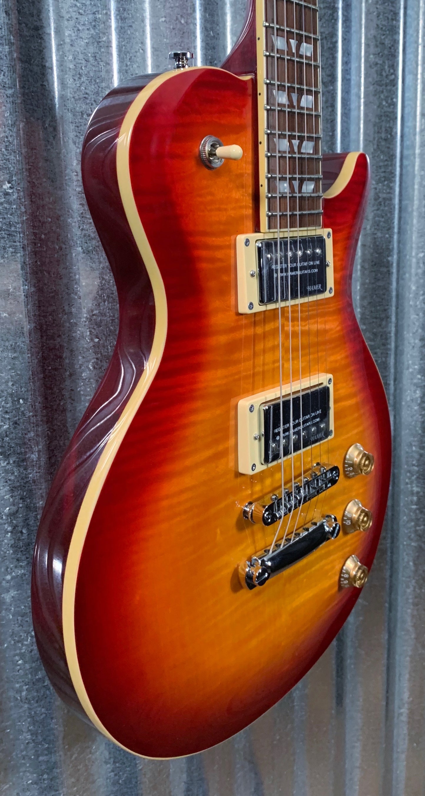 Hamer Monaco Single Cut Cherry Sunburst Electric Guitar MONF-CS #2150